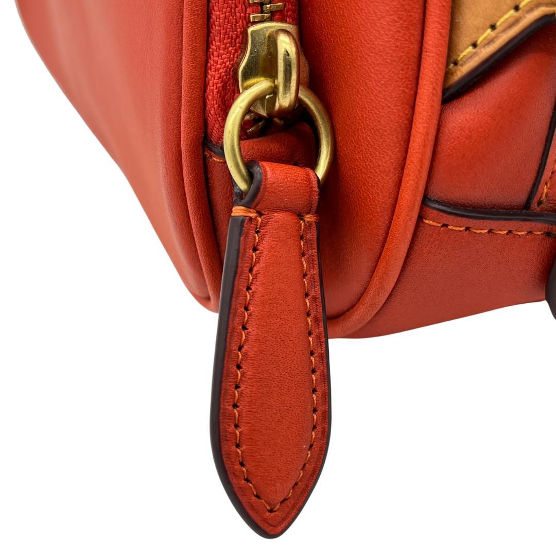 COACH コーチ グラブタンレザー ボディバッグ オレンジ