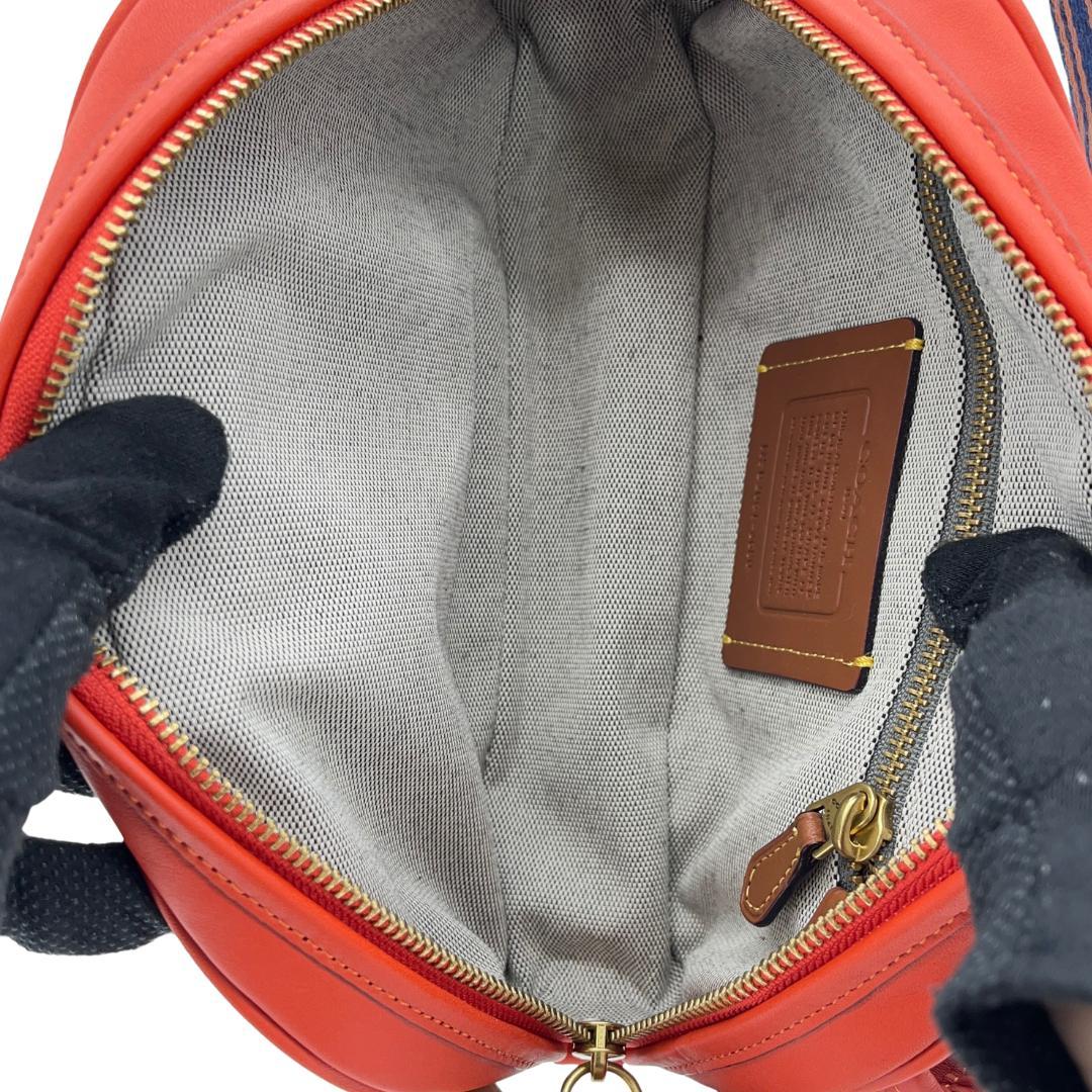 COACH コーチ グラブタンレザー ボディバッグ オレンジ