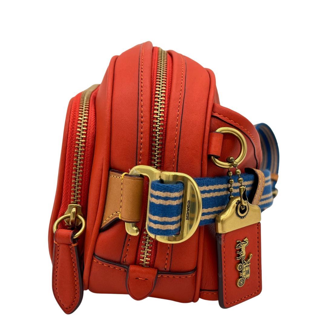 COACH コーチ グラブタンレザー ボディバッグ オレンジ