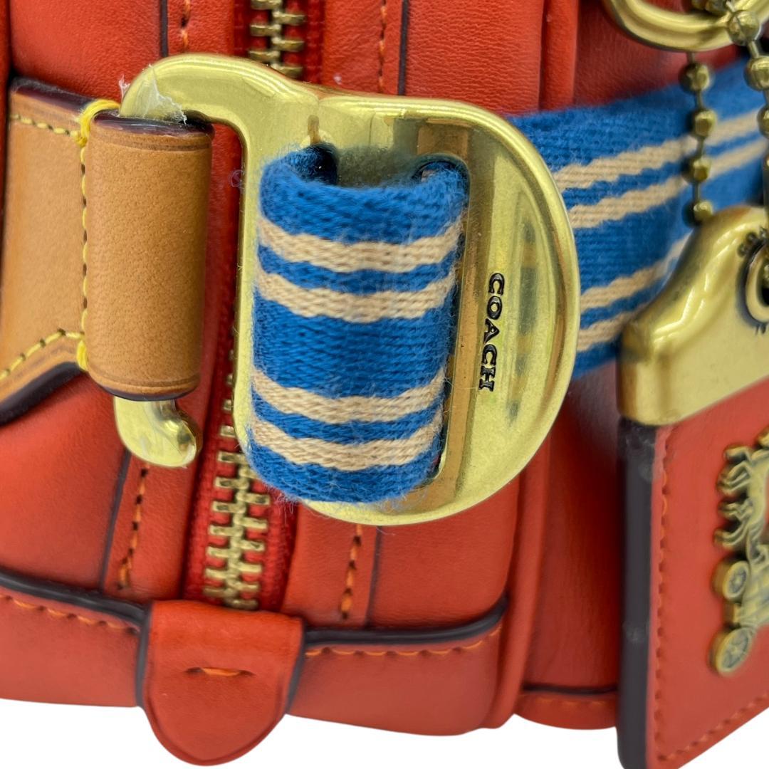 COACH コーチ グラブタンレザー ボディバッグ オレンジ