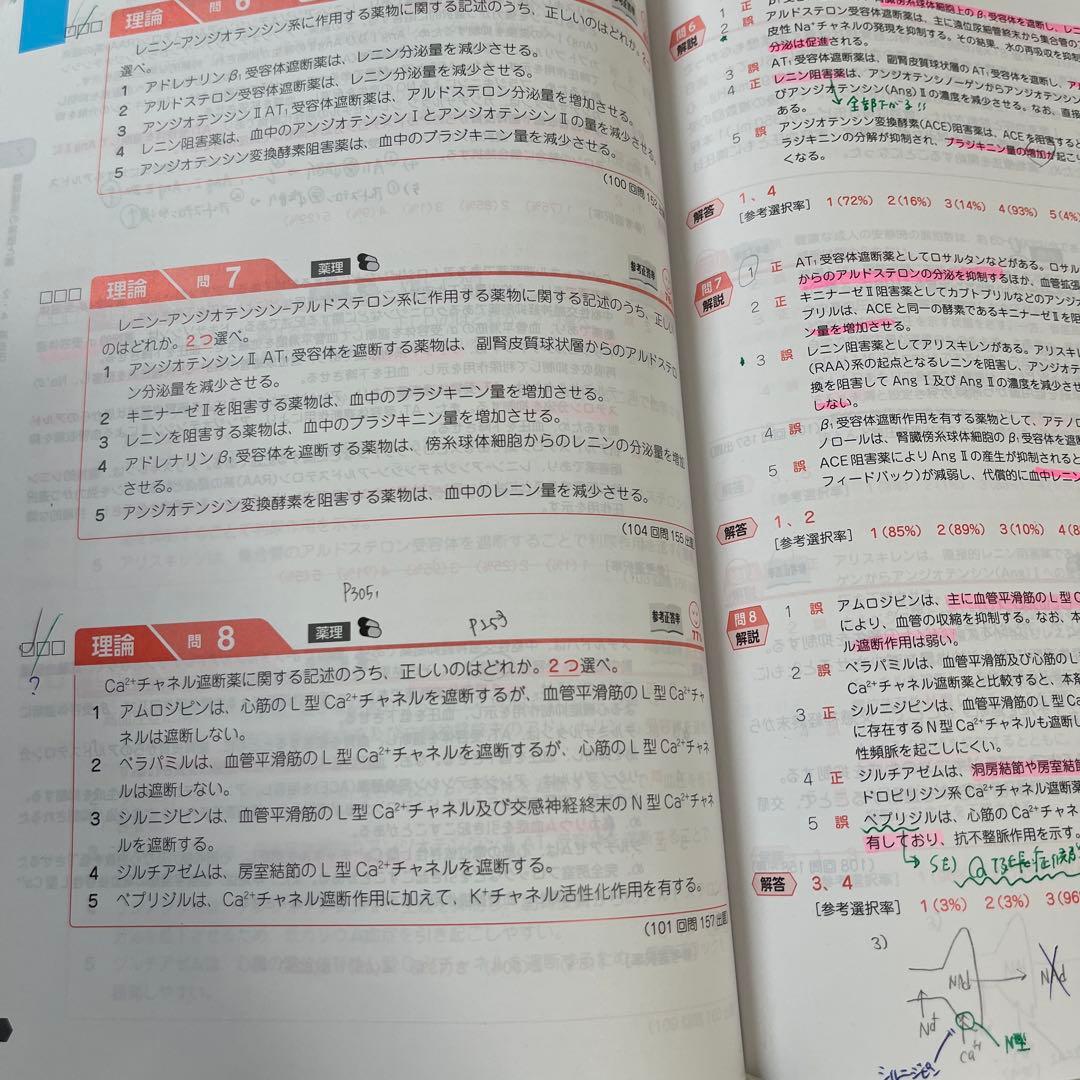 薬剤師国家試験第111回対策青問のみ⭐︎合格者使用☆付箋書き込みあり