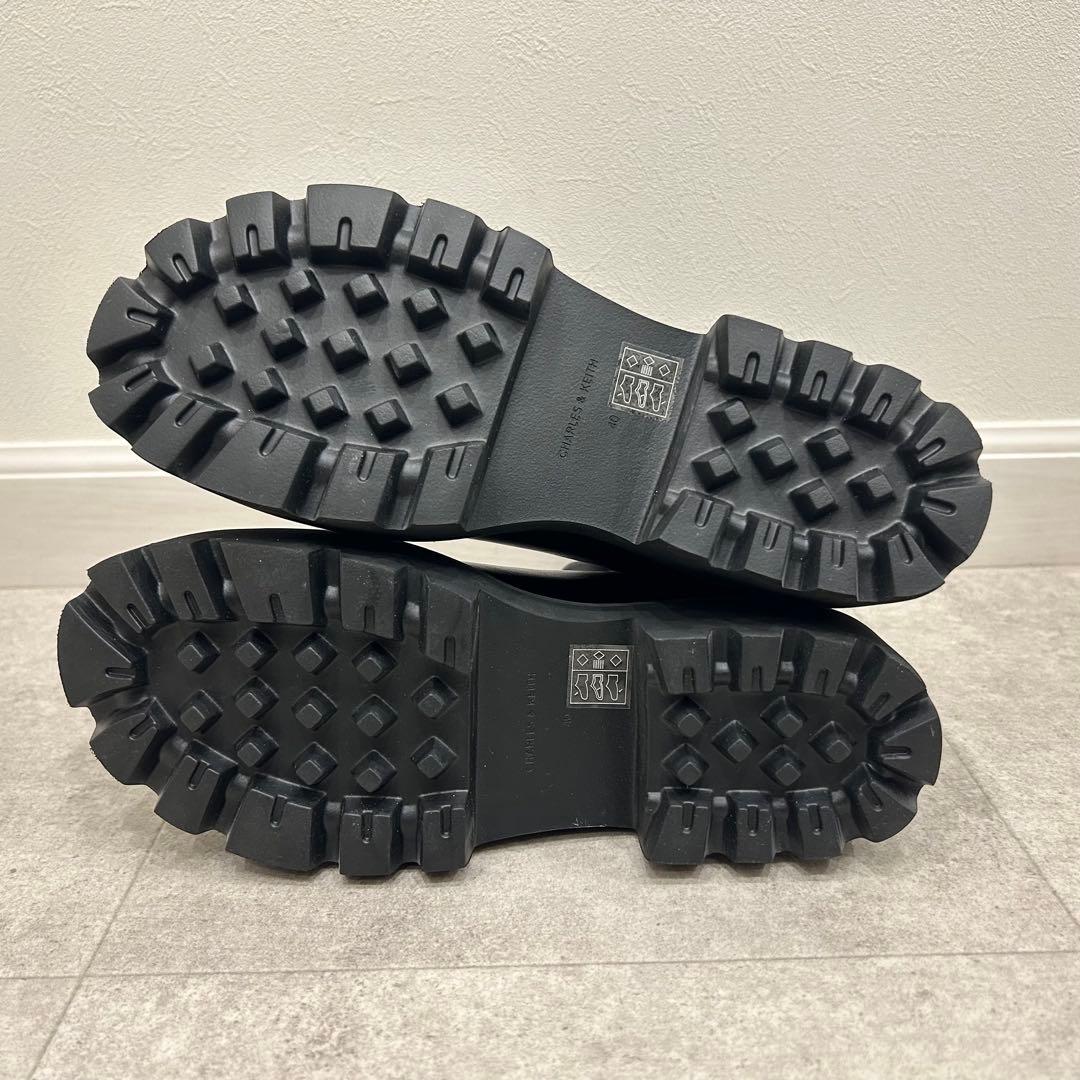 CHARLES & KEITH チャールズ&キース 厚底 ブーツ 黒 25.5