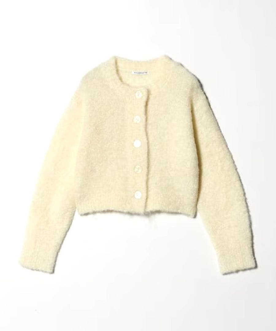 ウールブレンド ブークレ クルーネックカーディガン B&Y ユナイテッドアローズ