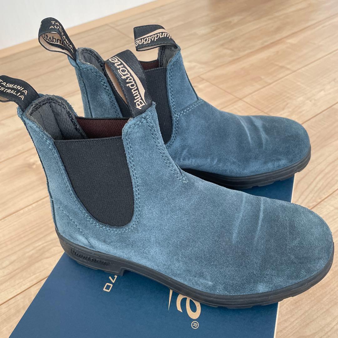 Blundstone サイドゴアブーツ 青　スエード