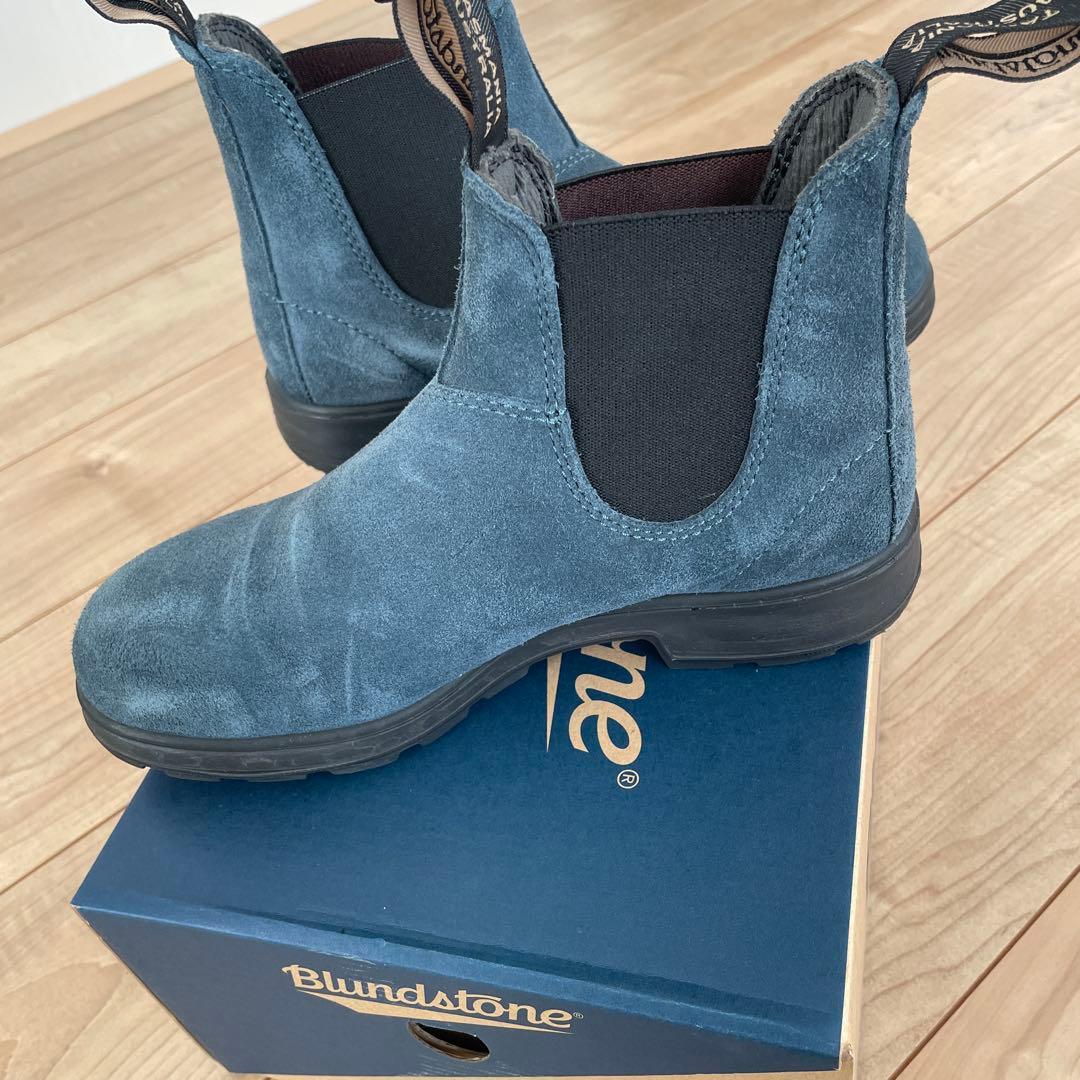 Blundstone サイドゴアブーツ 青　スエード