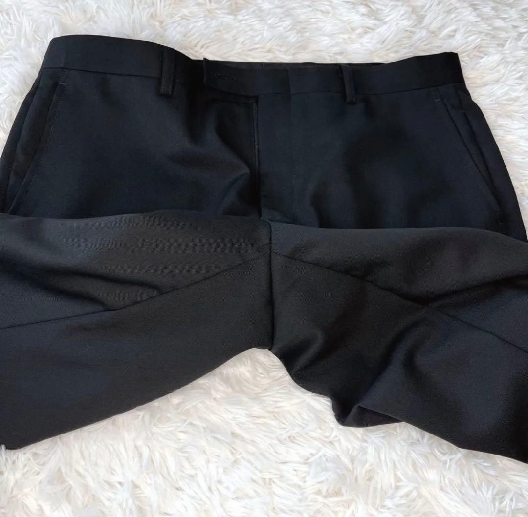 極美品　ORIHIKA ブラックセットアップスーツ 96A7 無地　背抜き