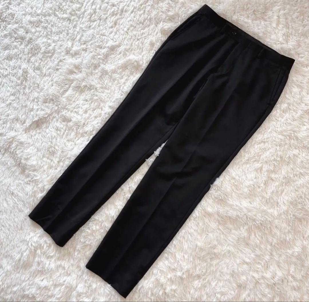 極美品　ORIHIKA ブラックセットアップスーツ 96A7 無地　背抜き