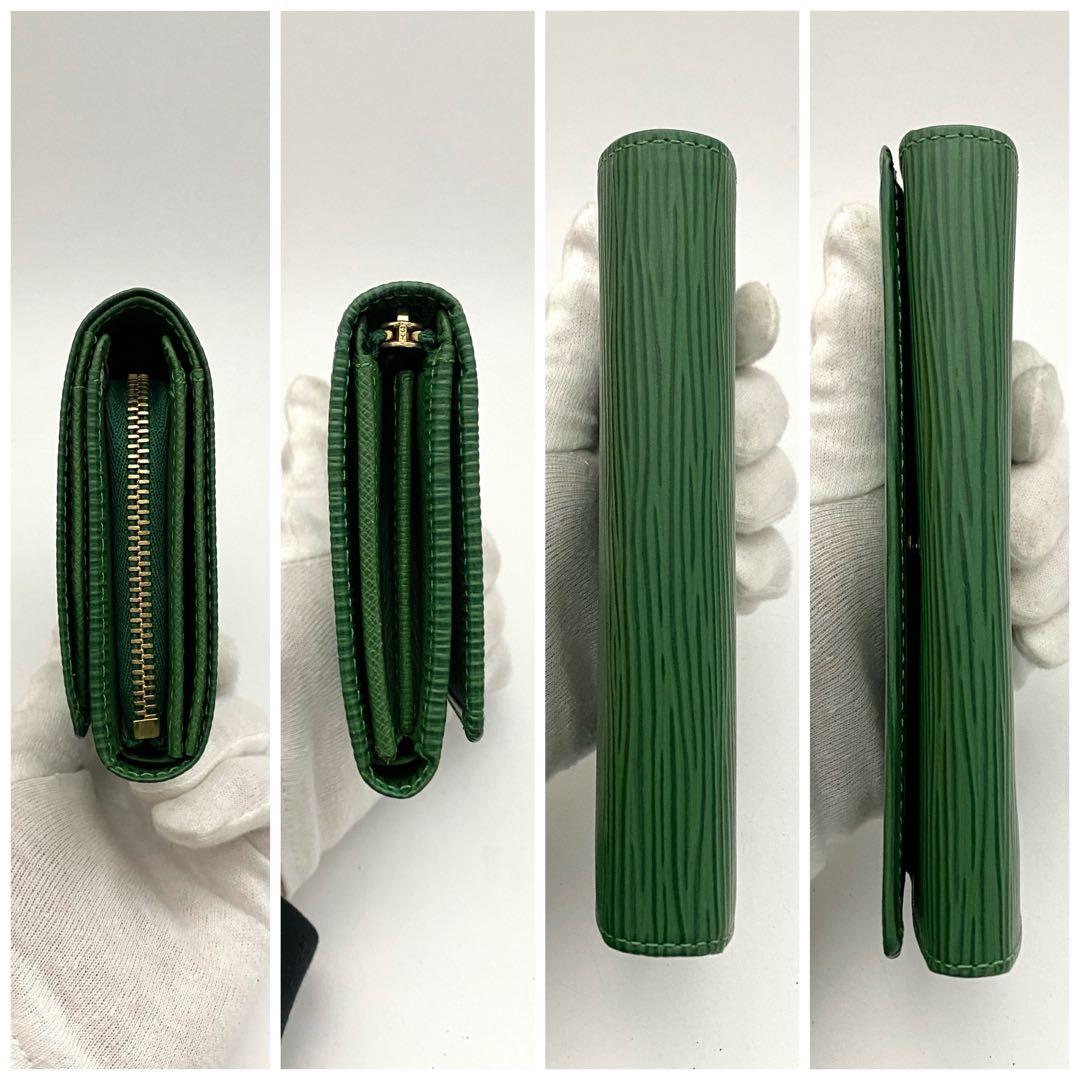 保管品　ルイヴィトン　エピ　トレゾール　折り財布　グリーン