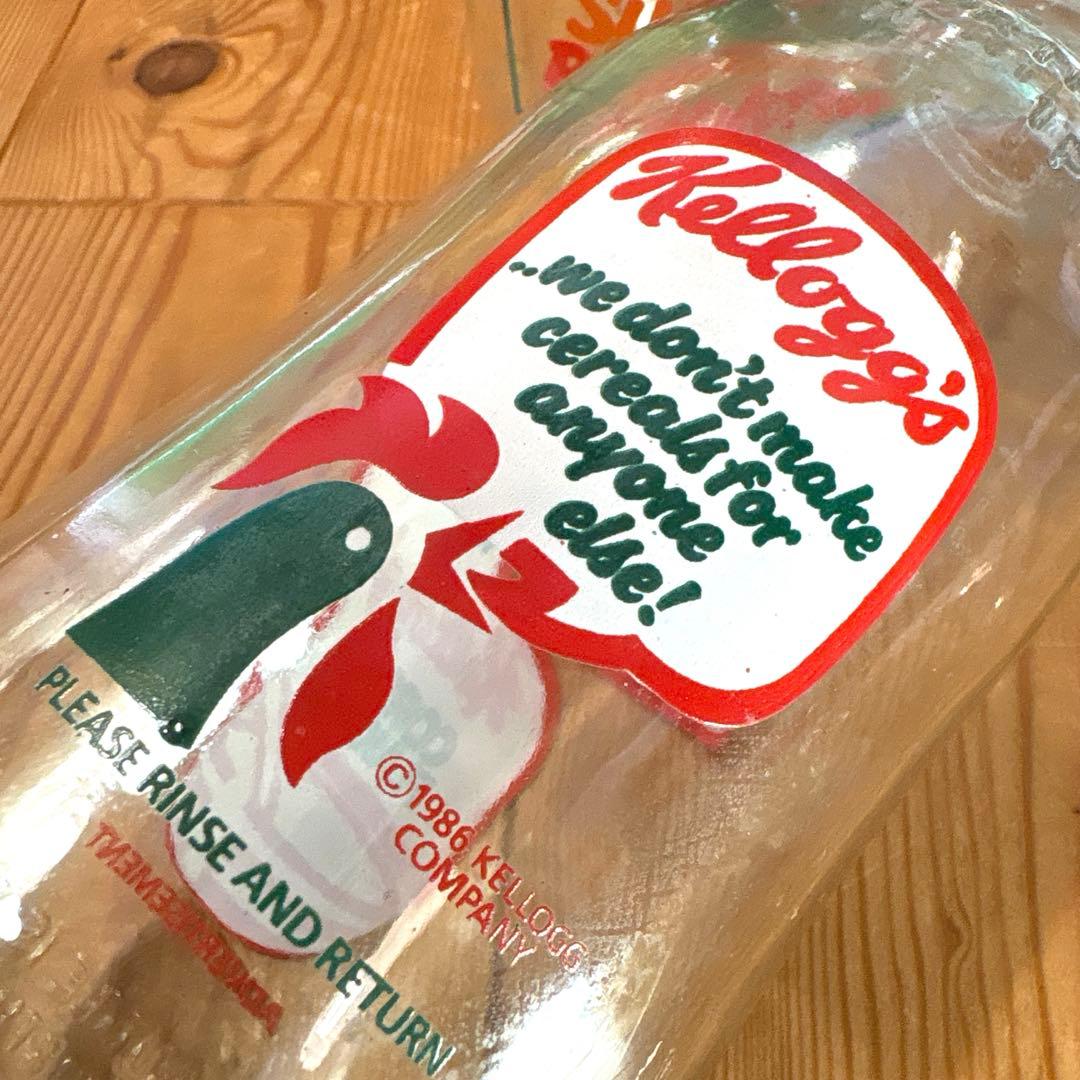 80年代　ケロッグ　牛乳瓶　コーネリアス　4本セット　イギリス　アドバタイジング