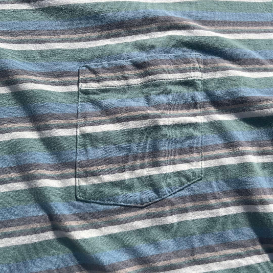 OLD GAP ボーダー ポケT XL グリーン系 オールドギャップ 古着