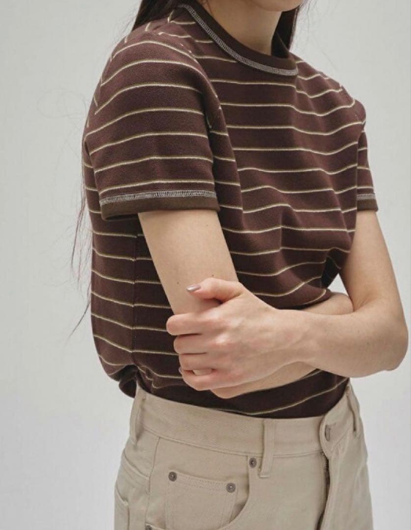 Todayful Border Ringer Tee ブラウン
