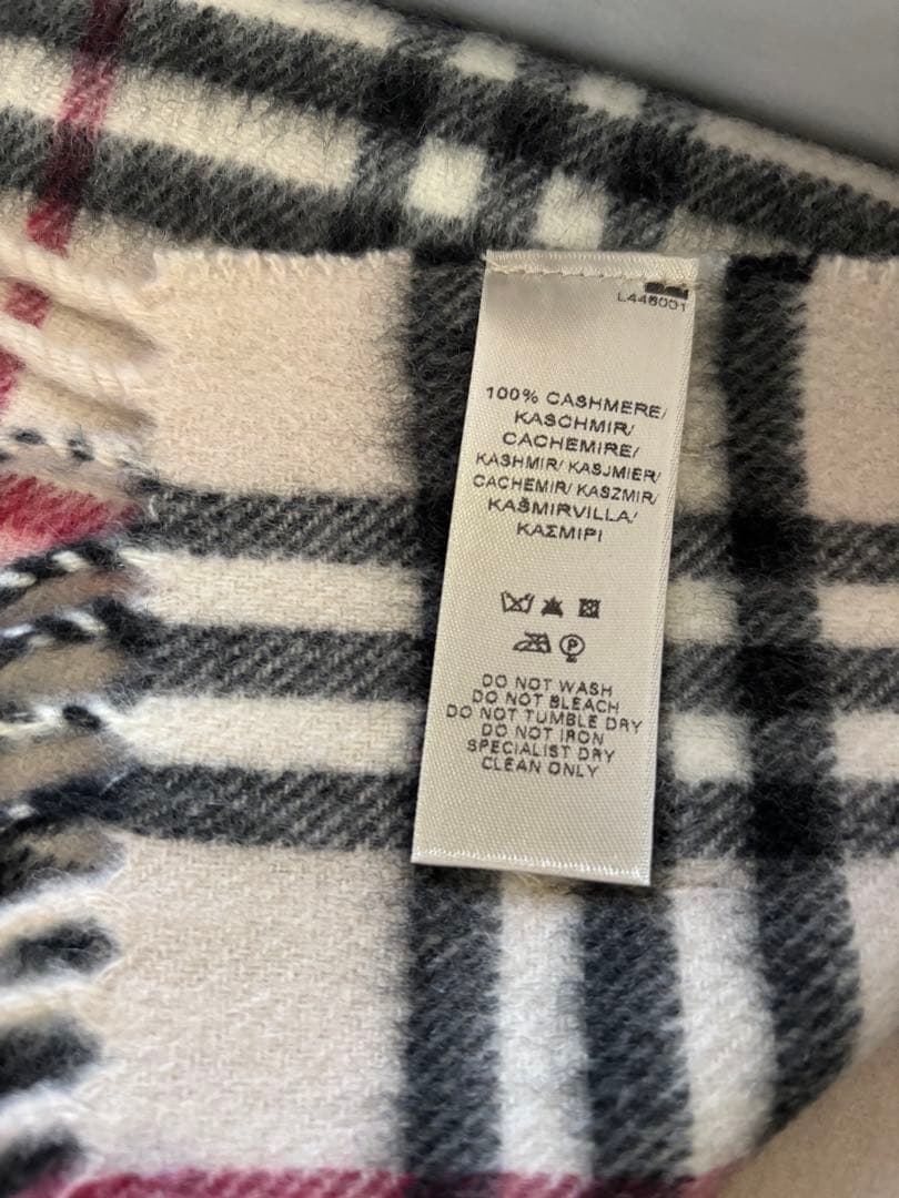 BURBERRY 100%カシミヤ チェックストール