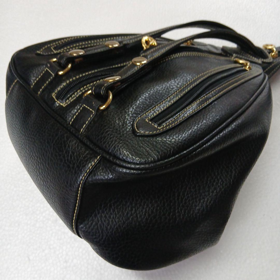 美品✨ラトゥールエッフェル　2wayボディバッグ　リュック　シボ革　レザー　黒
