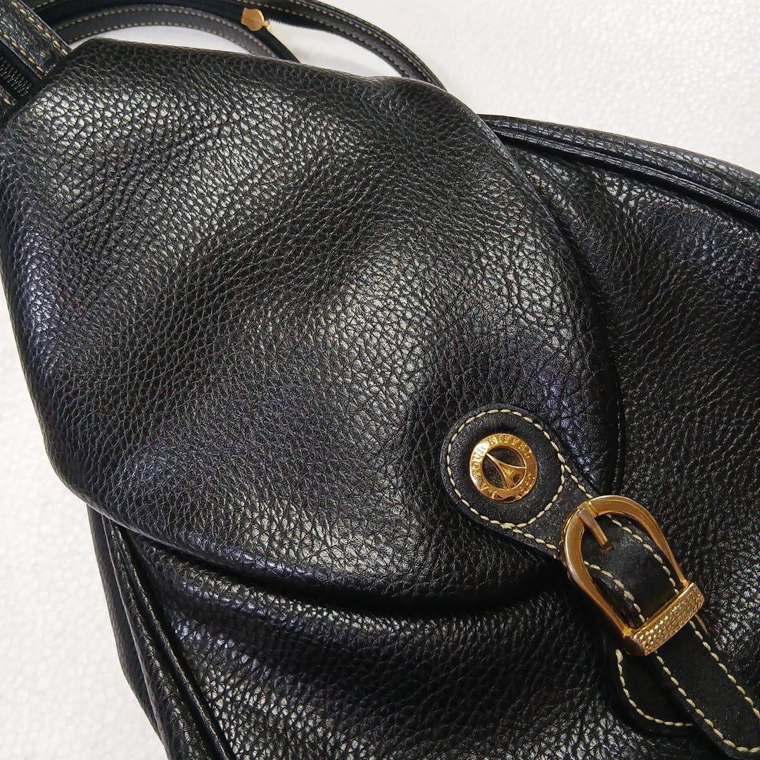 美品✨ラトゥールエッフェル　2wayボディバッグ　リュック　シボ革　レザー　黒