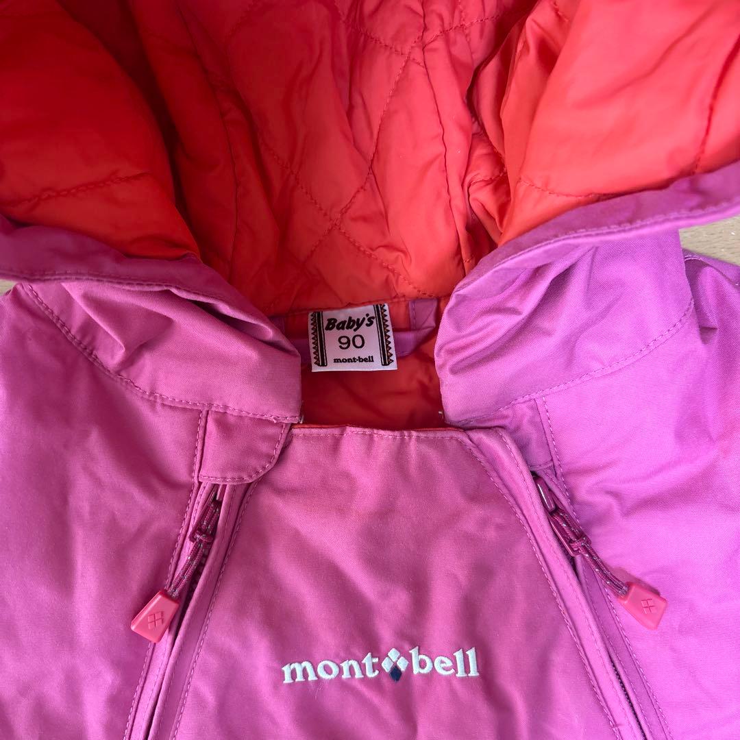 montbell　極美品　カバーオール　90cm ピンク　手袋付