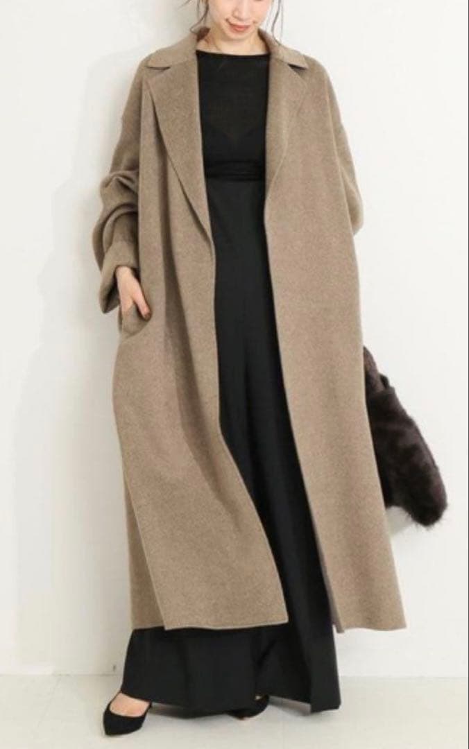 【美品】ヴェルメイユパーイエナ　リバーコート　ベルト　マキシ丈　38