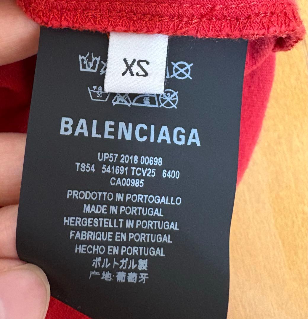 BALENCIAGA レッド Tシャツ XS