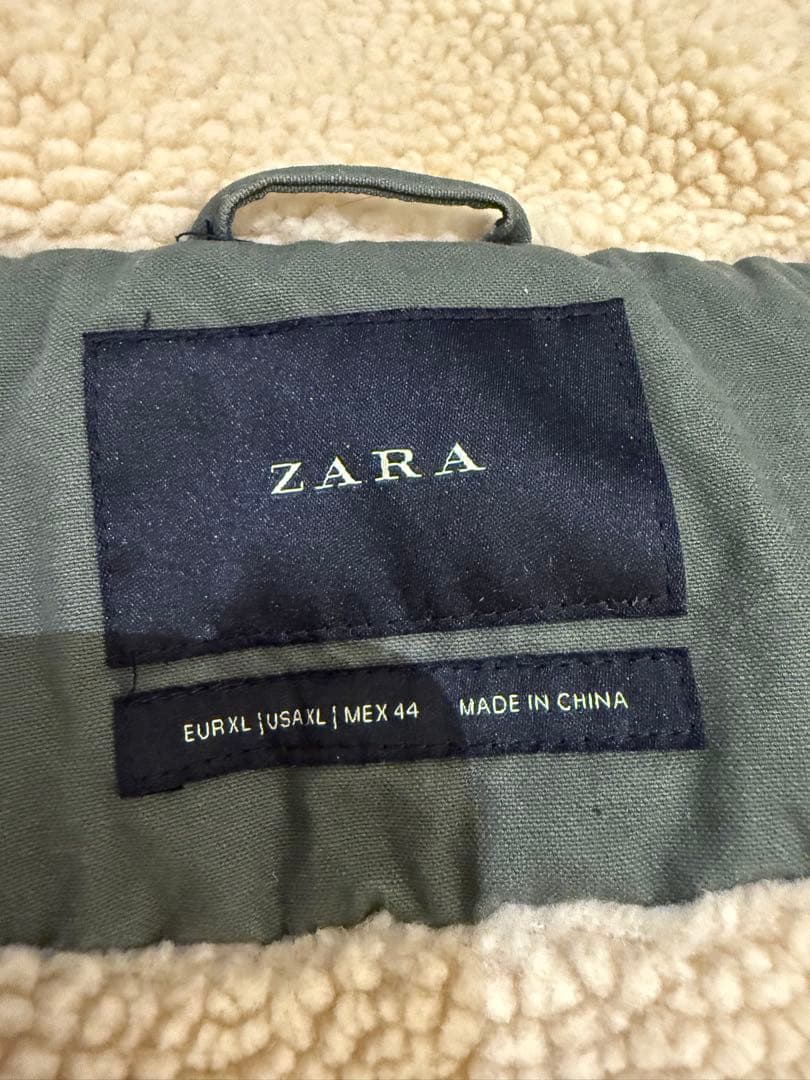 ご*ん様 ZARA メンズ モッズコート XLサイズ カーキ ミリタリーコート