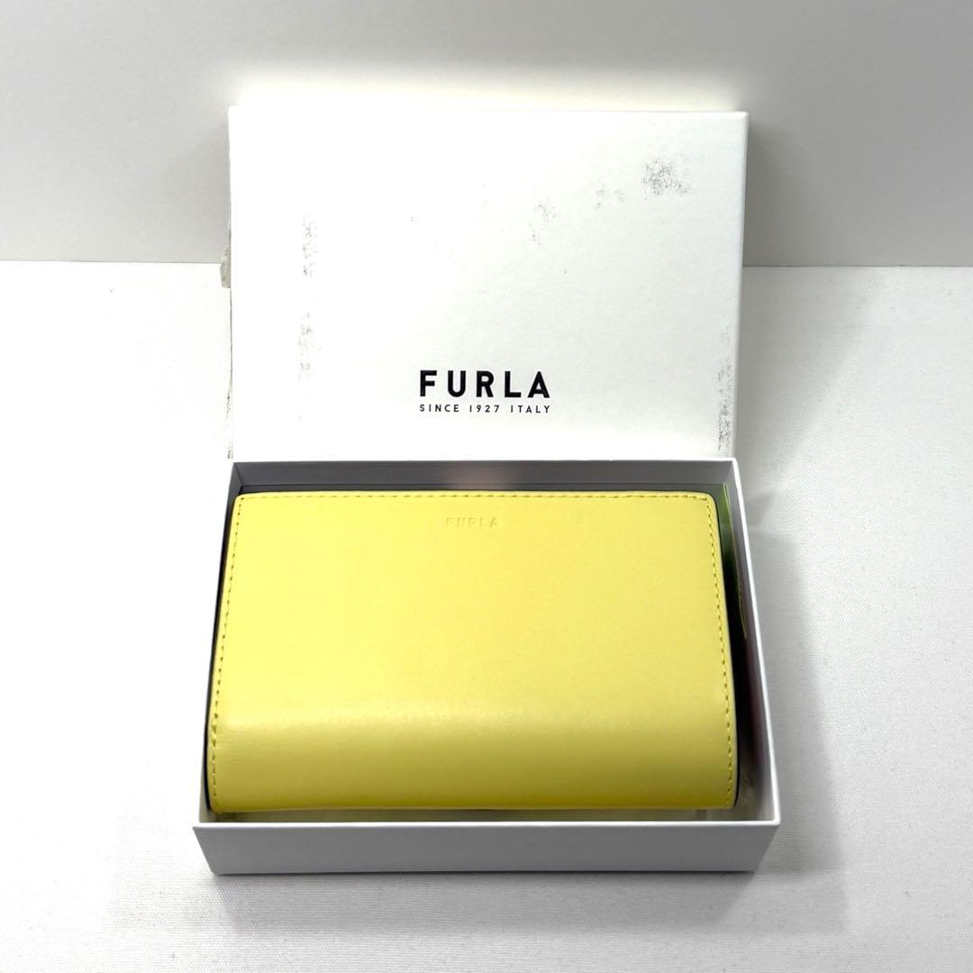 【極美品】FURLA フルラ 三つ折り財布 マルチカラー コンパクトウォレット