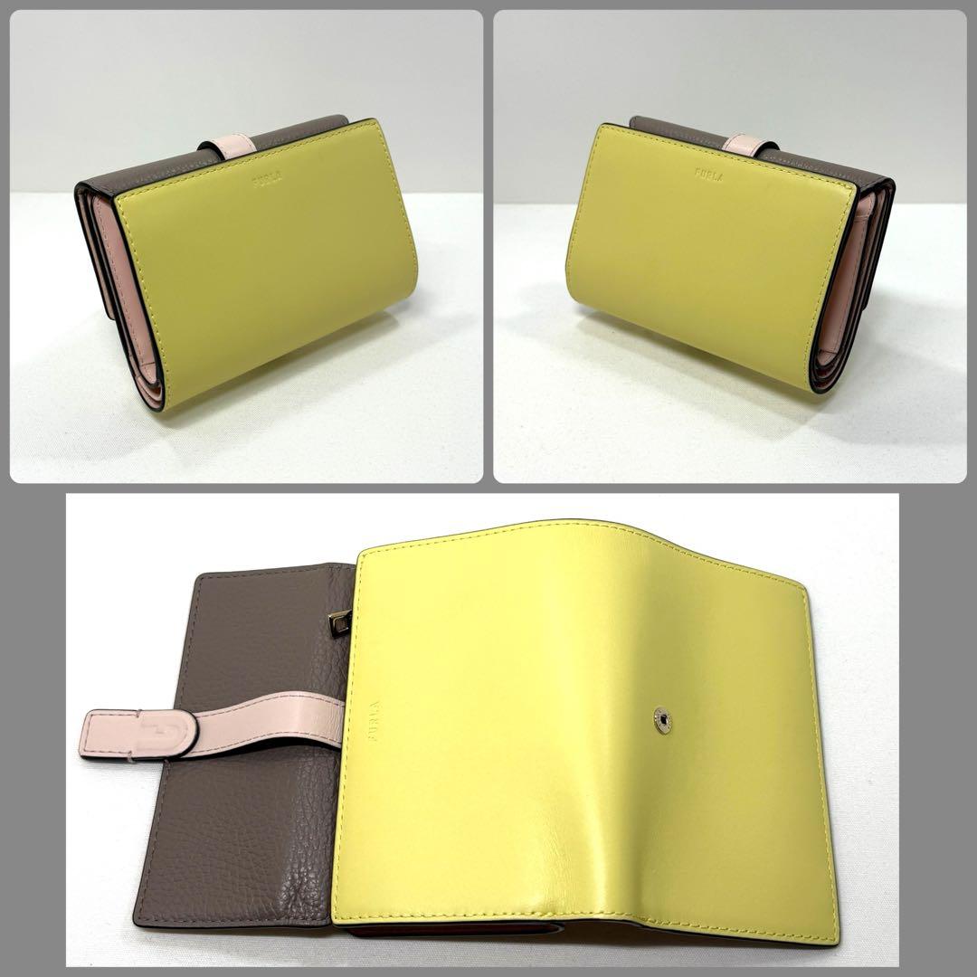 【極美品】FURLA フルラ 三つ折り財布 マルチカラー コンパクトウォレット
