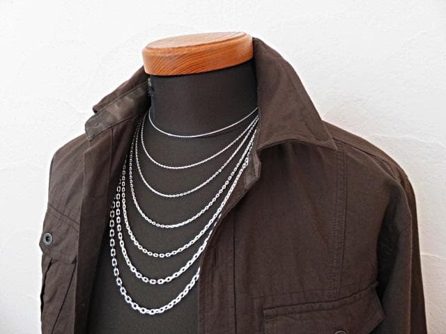 【しんちゃん】あずきチェーンネックレスシルバー925 3.2mm 55cm