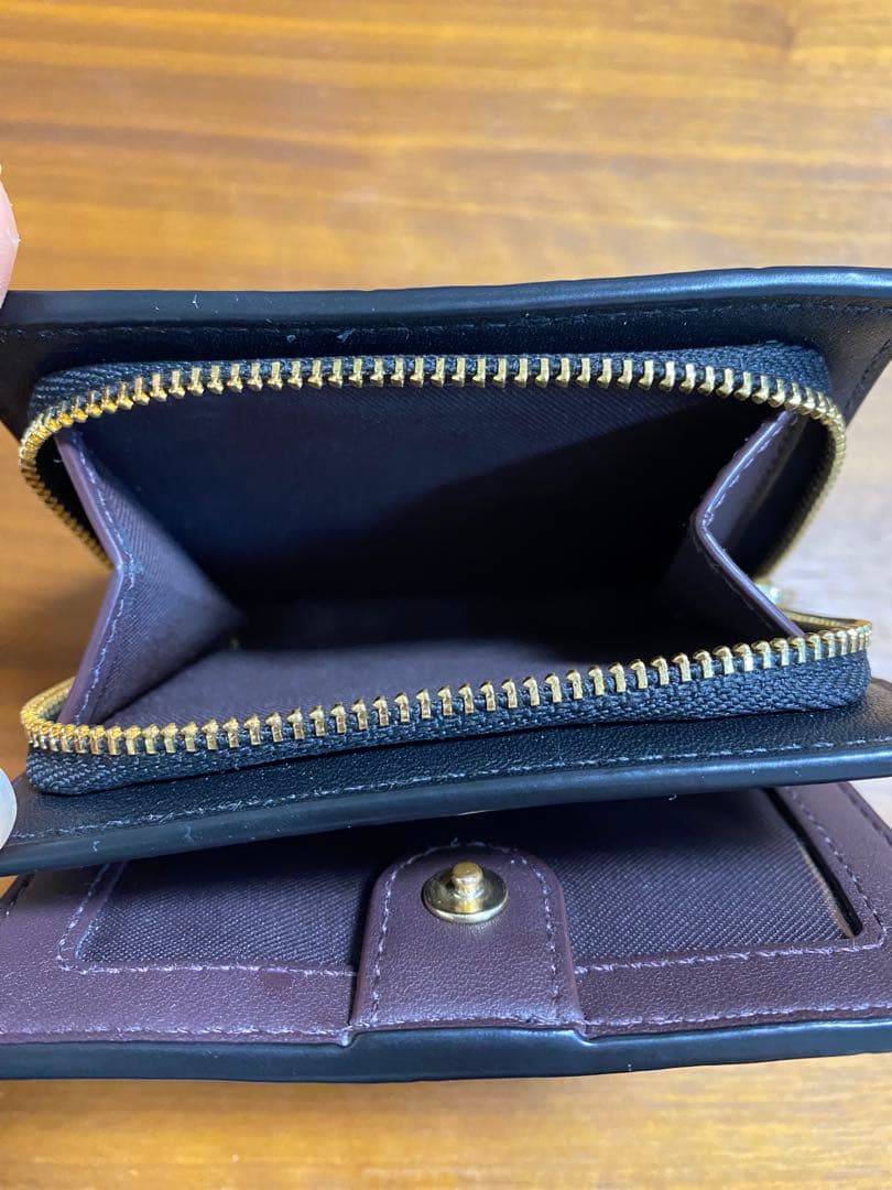COACH ブラックレザー 二つ折り財布 クロコ