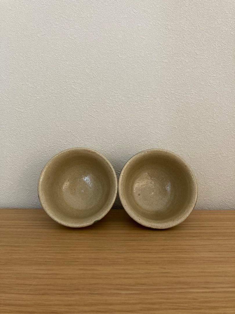 やちむん　北窯　松田米司　赤絵　湯呑　２個