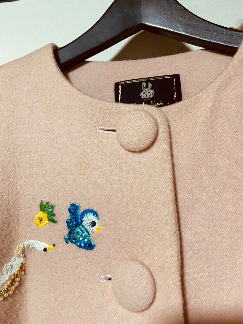 こです☆フランシュリッペブラックひそひそばなしコートMピンク】