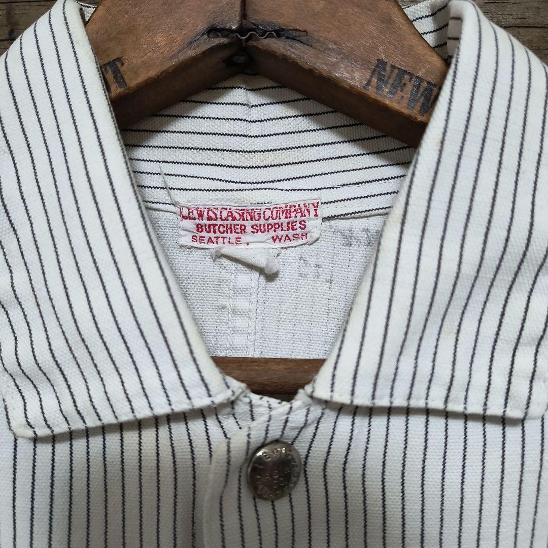 30〜40s Print Stripe White COVERALL