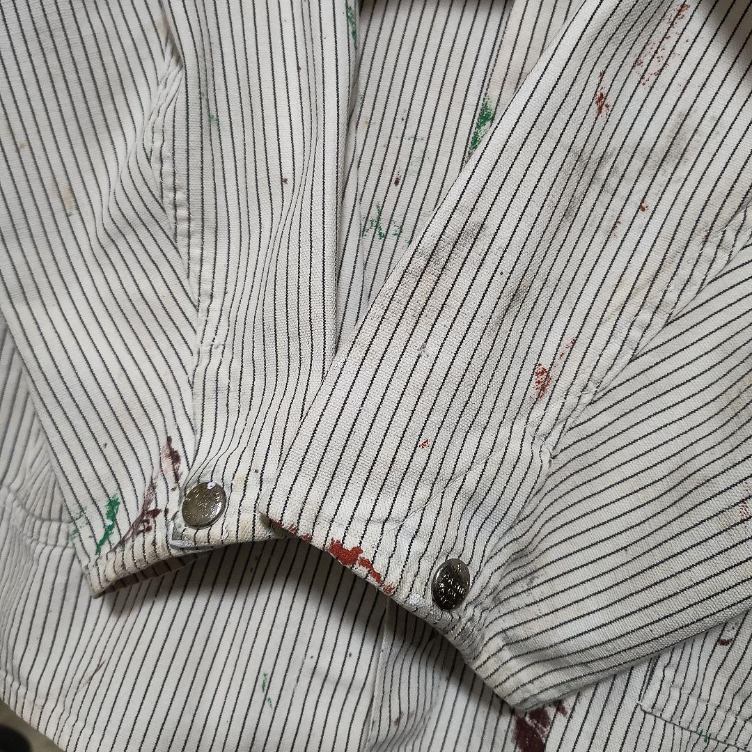 30〜40s Print Stripe White COVERALL