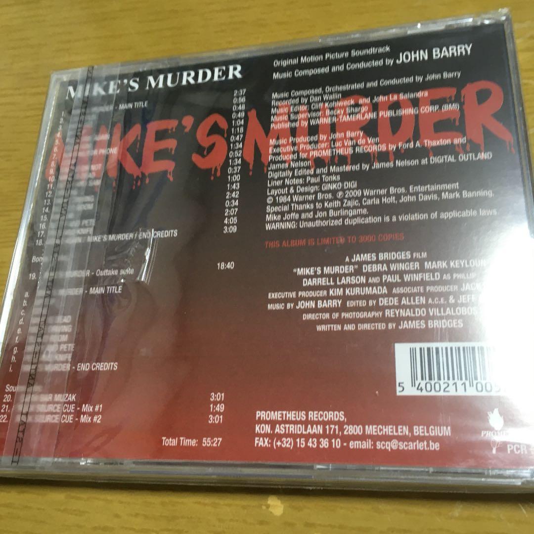 廃盤　サントラCD MIKE'S MURDER ジョン・バリー