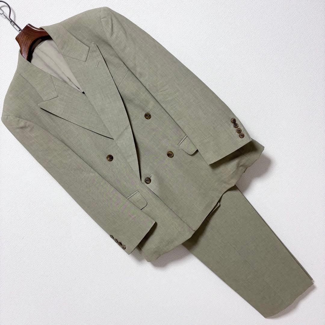 90s 良品■LANVIN ランバン■ダブル セットアップ スーツ モヘア混 M
