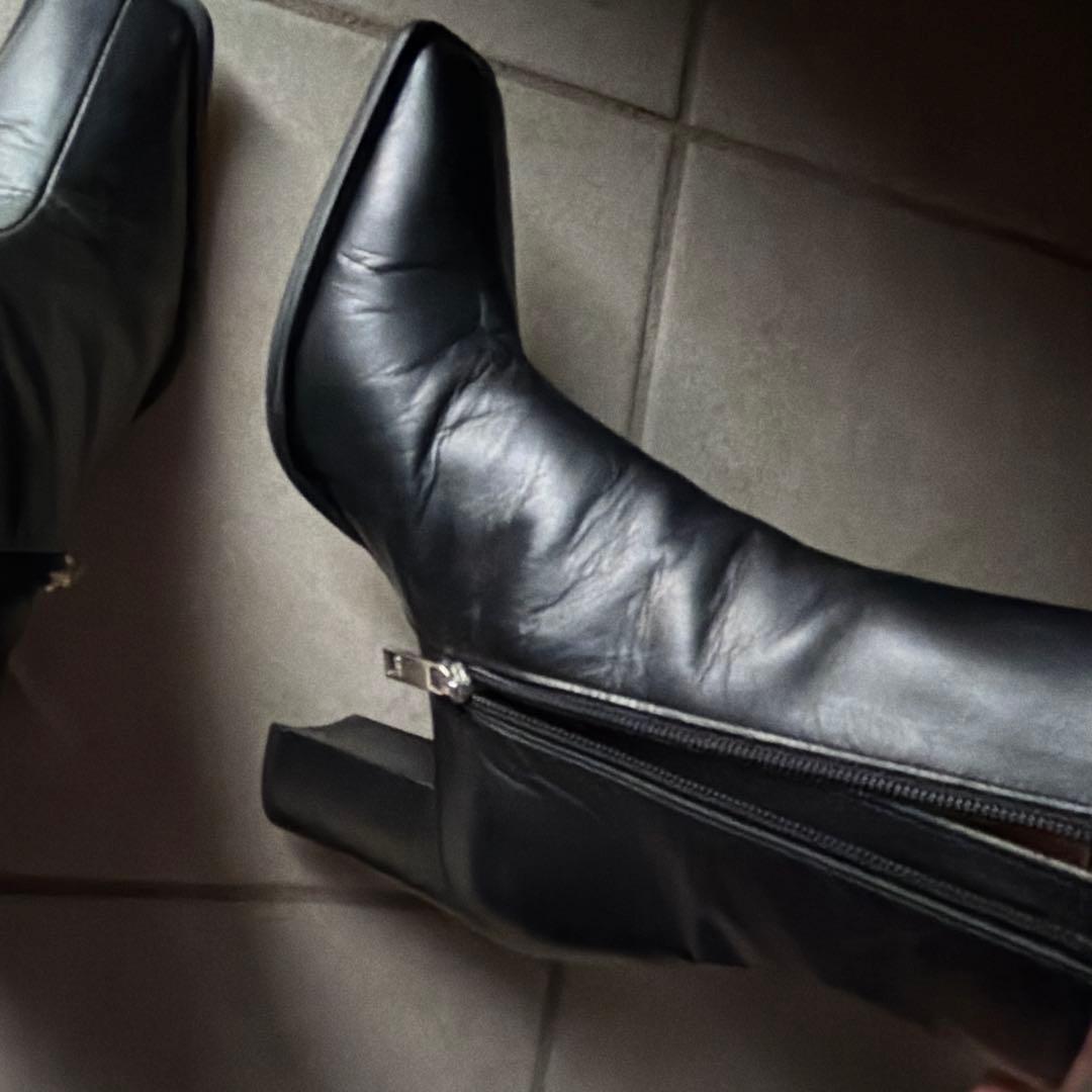 靴 CLANE SQUARE EDGE SHORT BOOTS 38 24.5