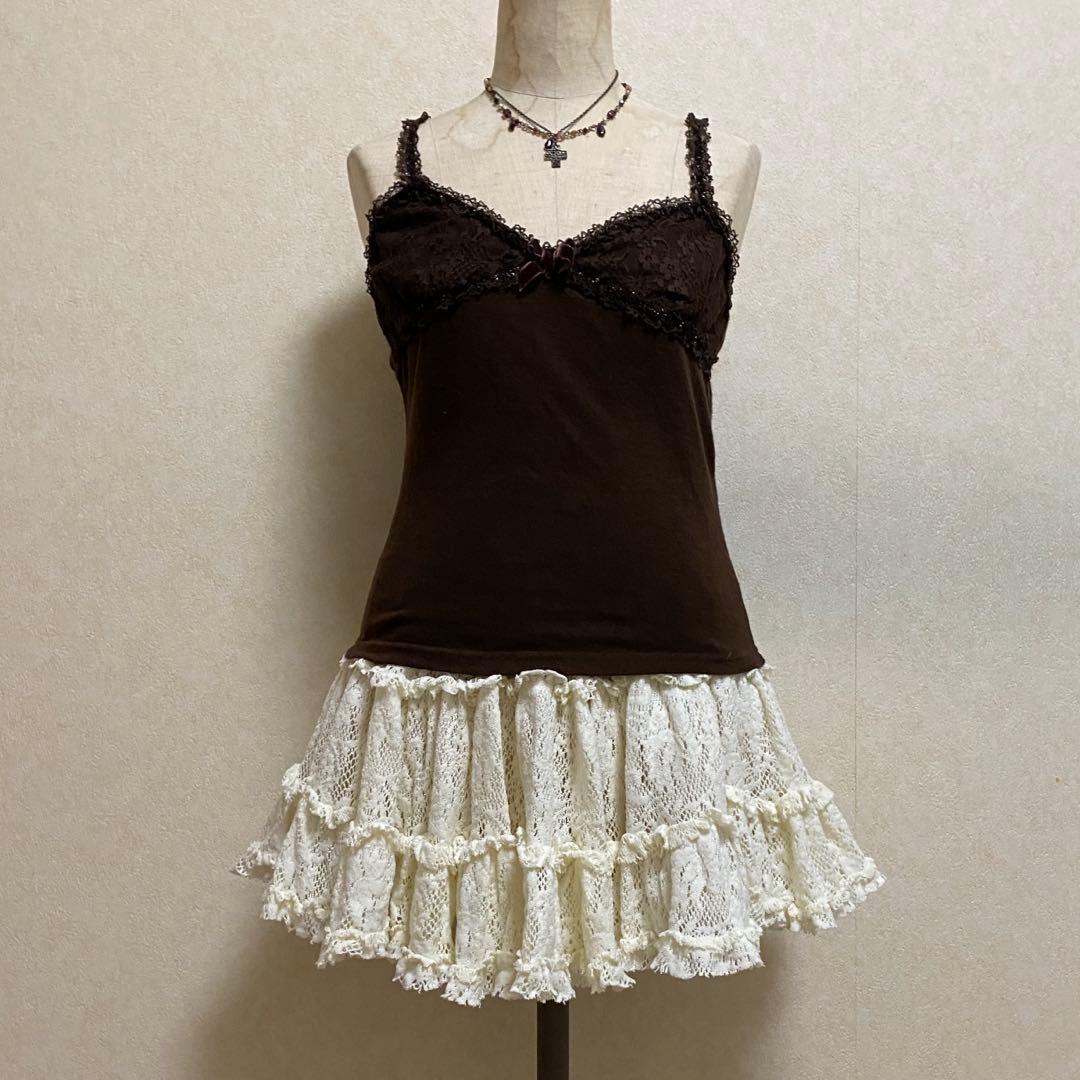 LIZLISA ベロアリボンチャーム付キャミソール 姫ギャル 平成ギャル 当時物