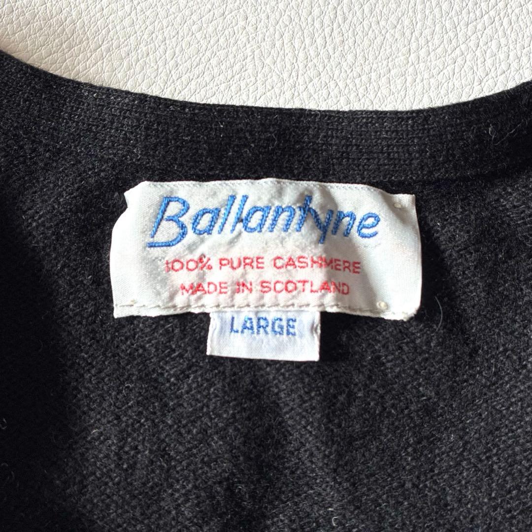 BALLANTYNE　バランタイン カシミヤ　ダブルブレストカーディガン　Ｌ　黒