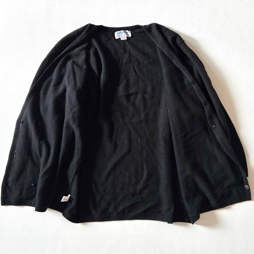 BALLANTYNE　バランタイン カシミヤ　ダブルブレストカーディガン　Ｌ　黒