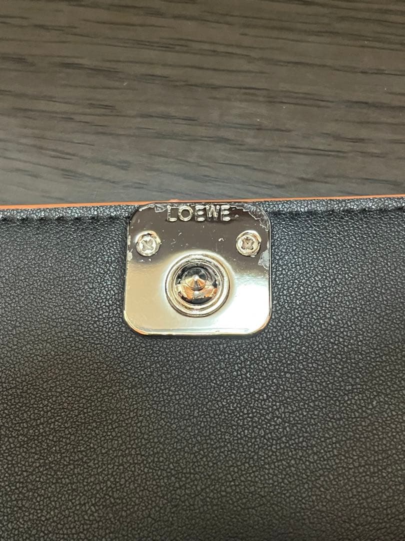 LOEWE 三つ折財布 黒 レザー