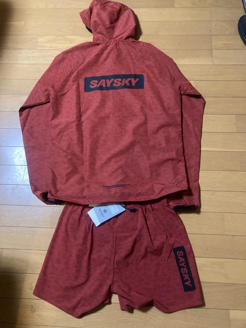 未使用　saysky セットアップ　ジャケット　パンツ　赤　S ショーツ