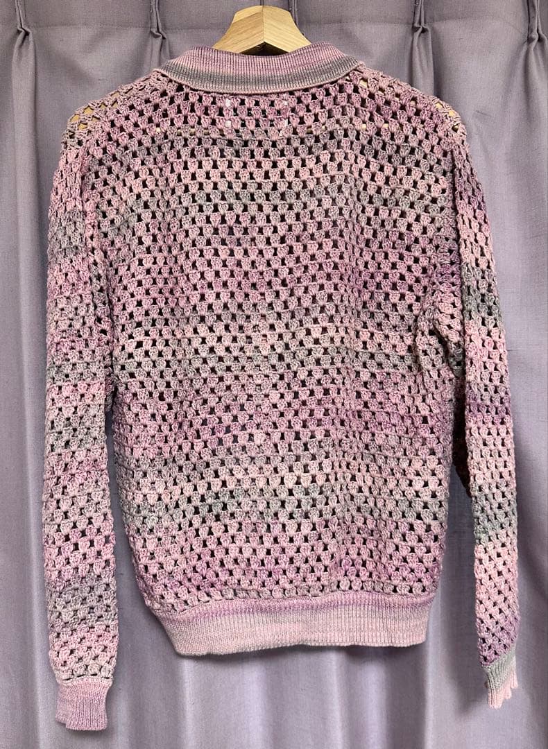 トップス BEAMS GRADATION CLOCHET KNIT SHIRT