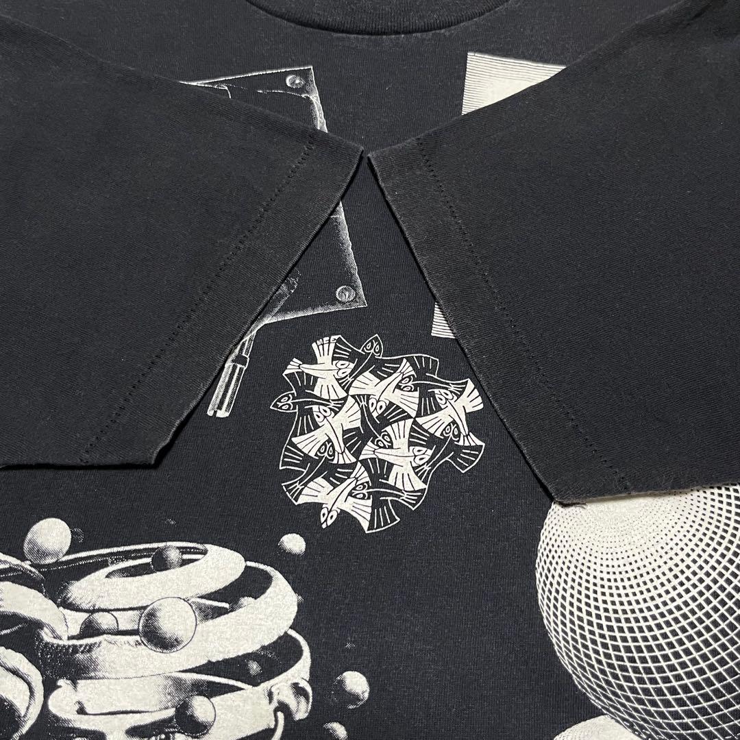 90s ANDAZIA M.C.エッシャー だまし絵 片面プリント Tシャツ