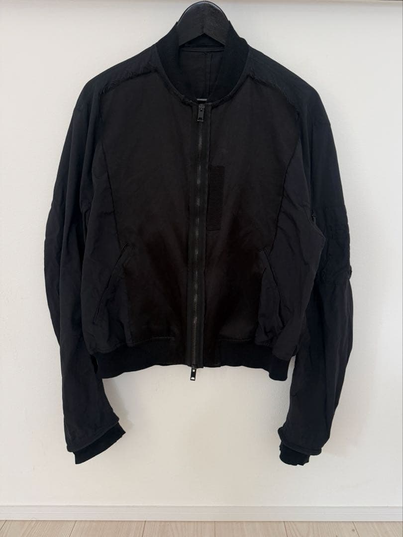 ジャケット・アウター Haider Ackermann blacksilk bomber jacket