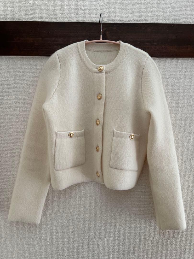 sさま専用☆anuans♡カシミヤブレンドノーカラーニットジャケット