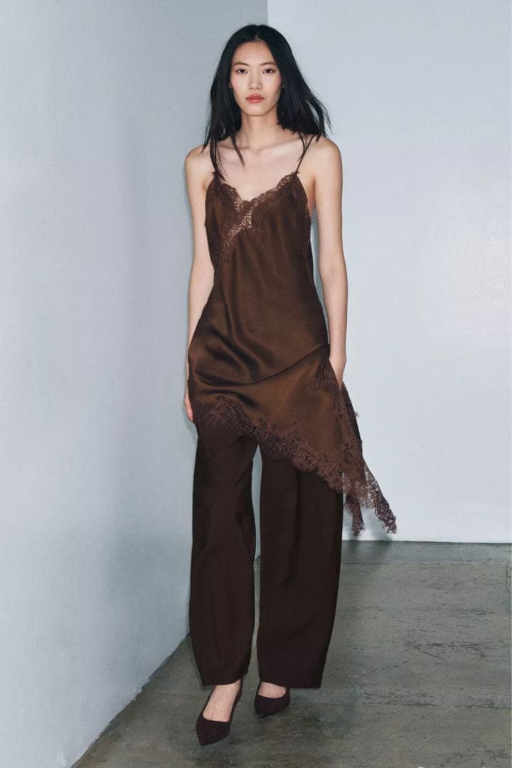 ZW COLLECTION アシンメトリーレースワンピース