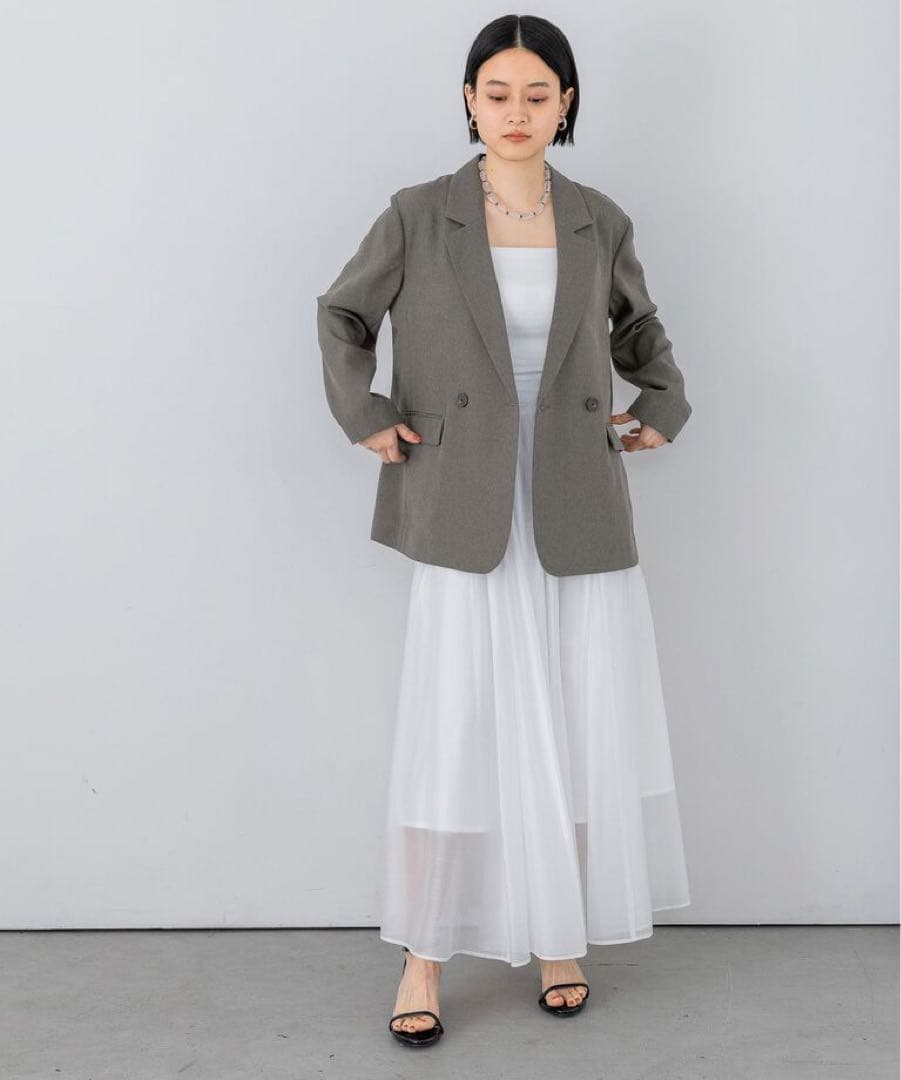 【新品】アパートバイローリーズ　リネンライクWジャケット　グレー