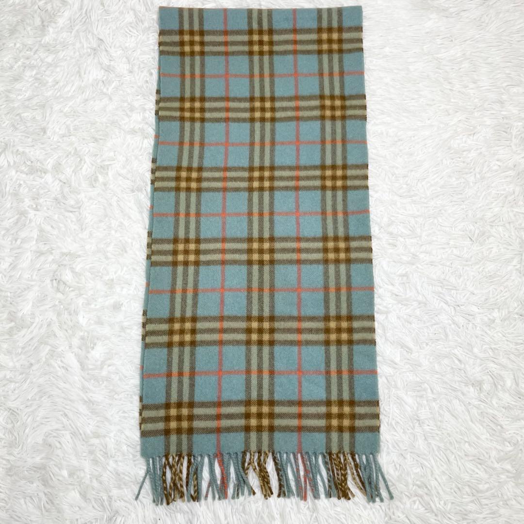 【美品】バーバリー　マフラー・ストール・チェック柄・カシミヤ100％