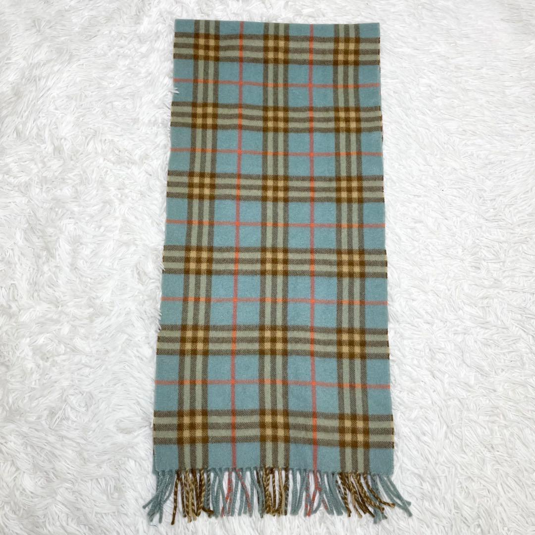 【美品】バーバリー　マフラー・ストール・チェック柄・カシミヤ100％