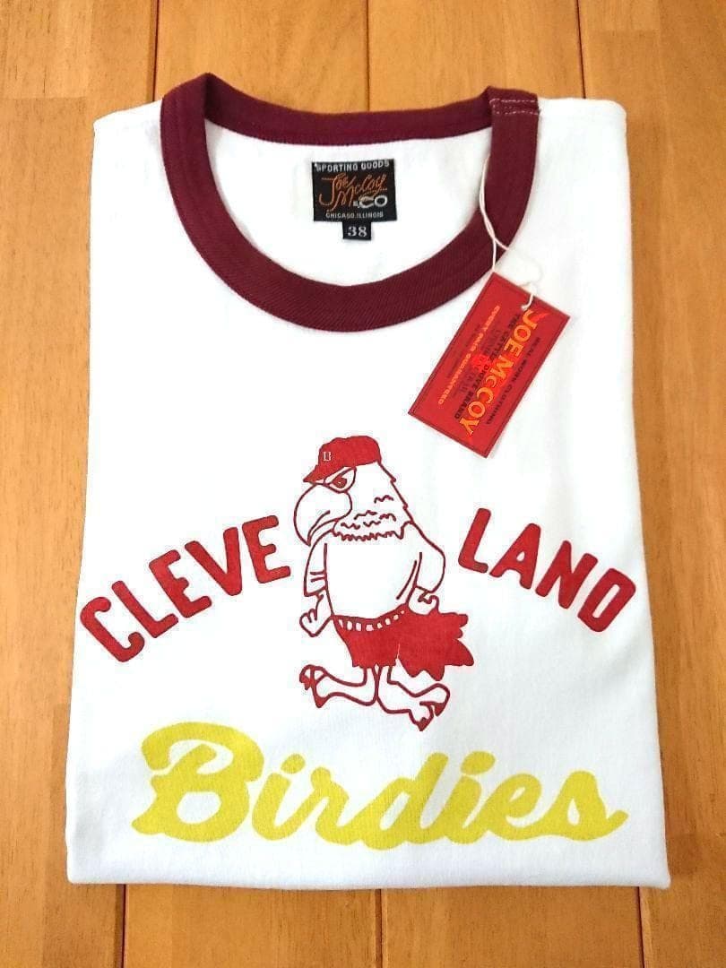 ジョーマッコイ TEE BIRDIES WHITExBURGUNDY (M)