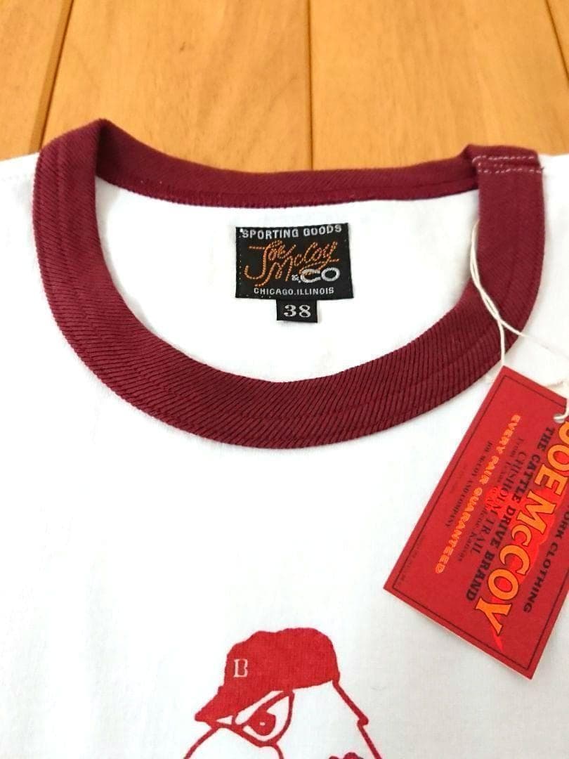 ジョーマッコイ TEE BIRDIES WHITExBURGUNDY (M)