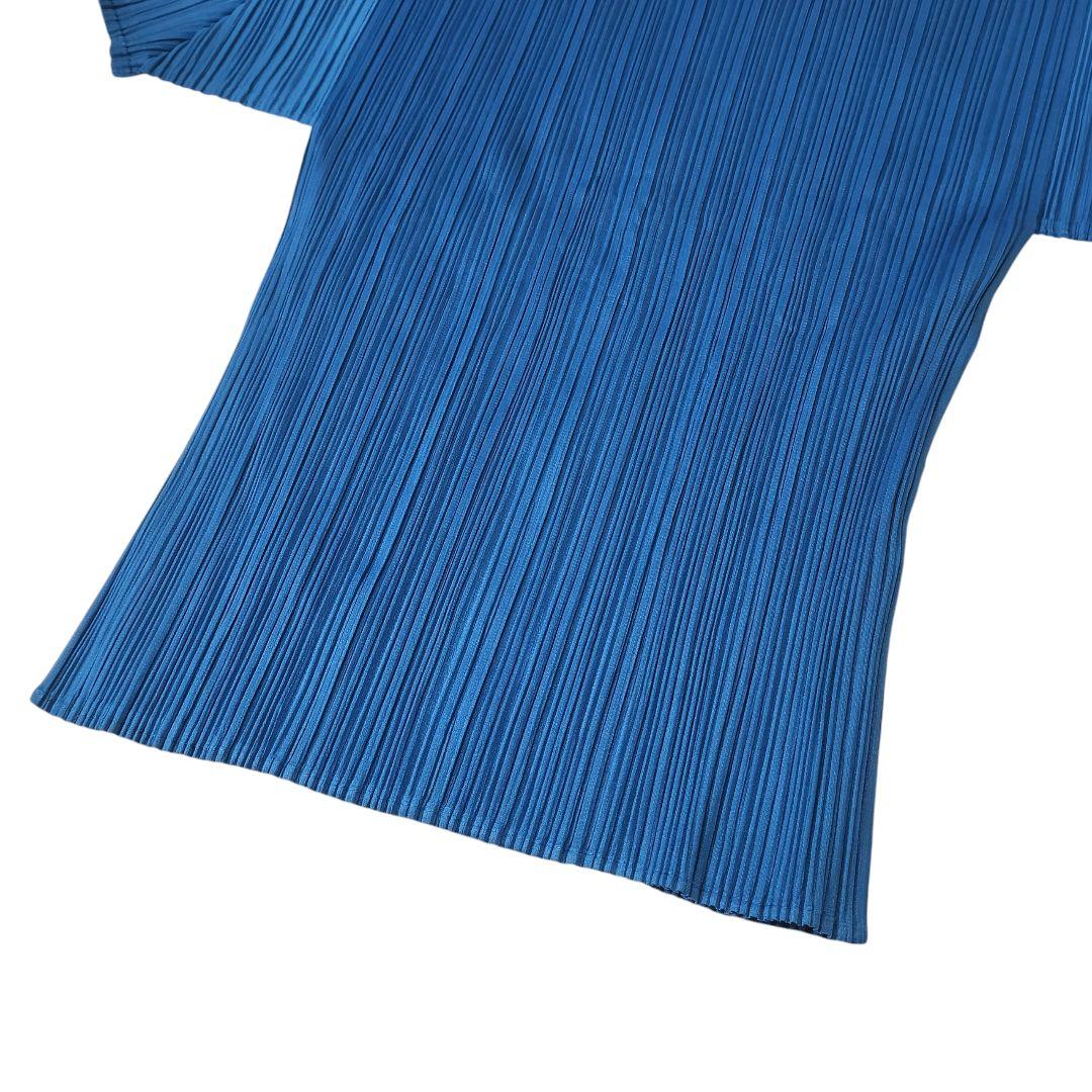 【美品】PLEATS PLEASE プリーツプリーズ 半袖 トップス 青 ブルー