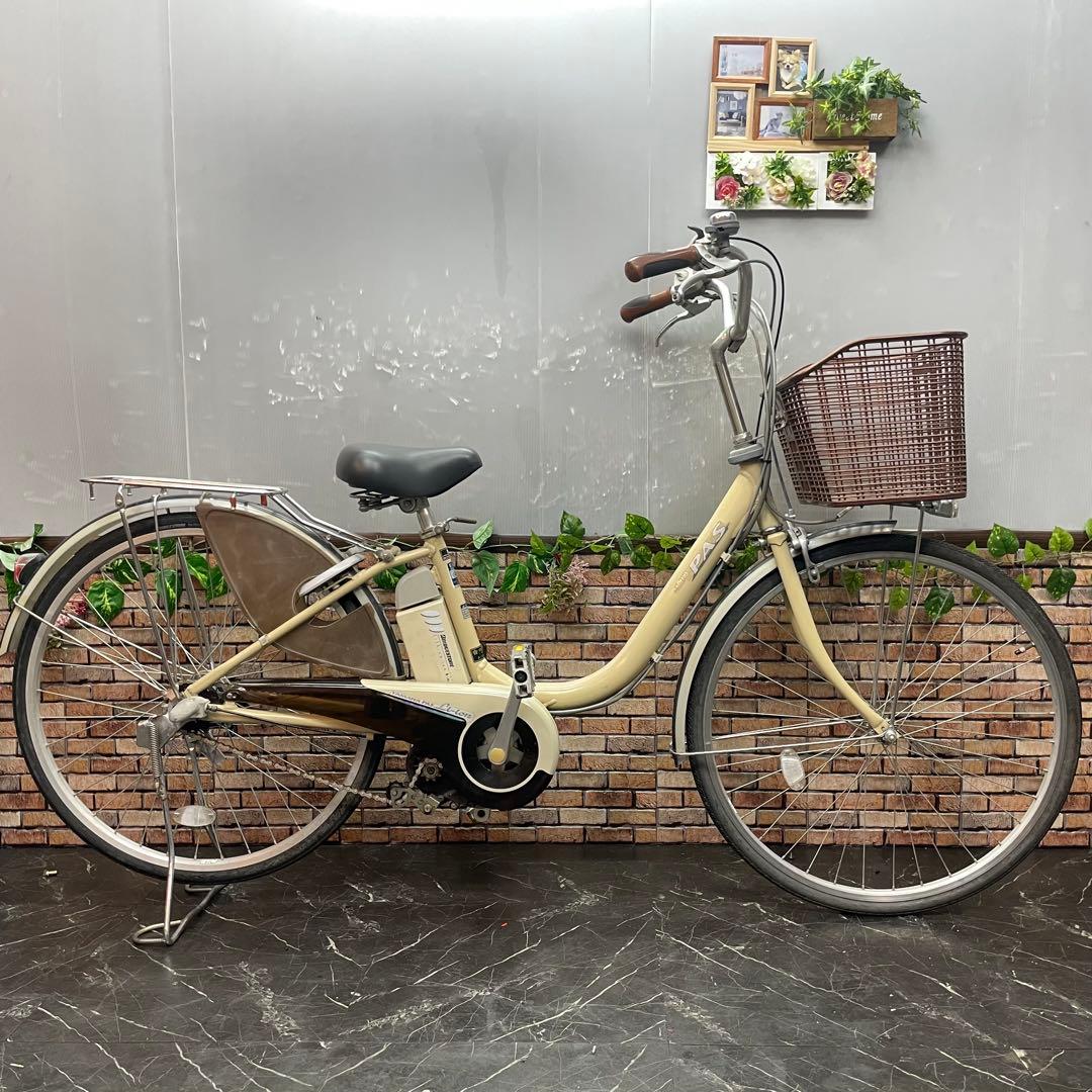 【63】電動自転車 YAMAHA PAS クリーム 26インチ